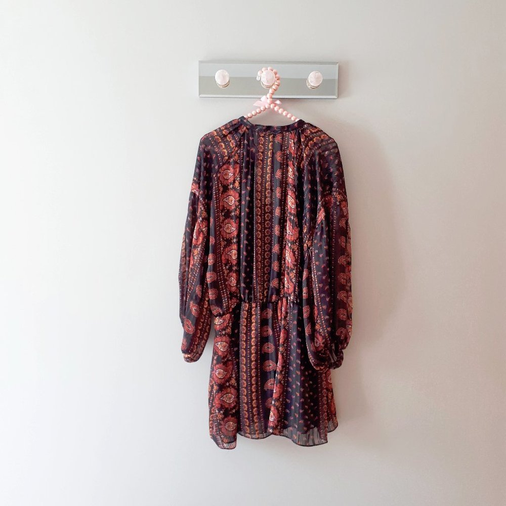 NWT Zara black paisley print boho mini dress, S - Picture 10 of 10